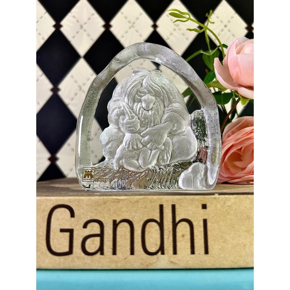 Vintage‎ Magnor Norway Glass Troll Paperweight Scandinavian Art Glass